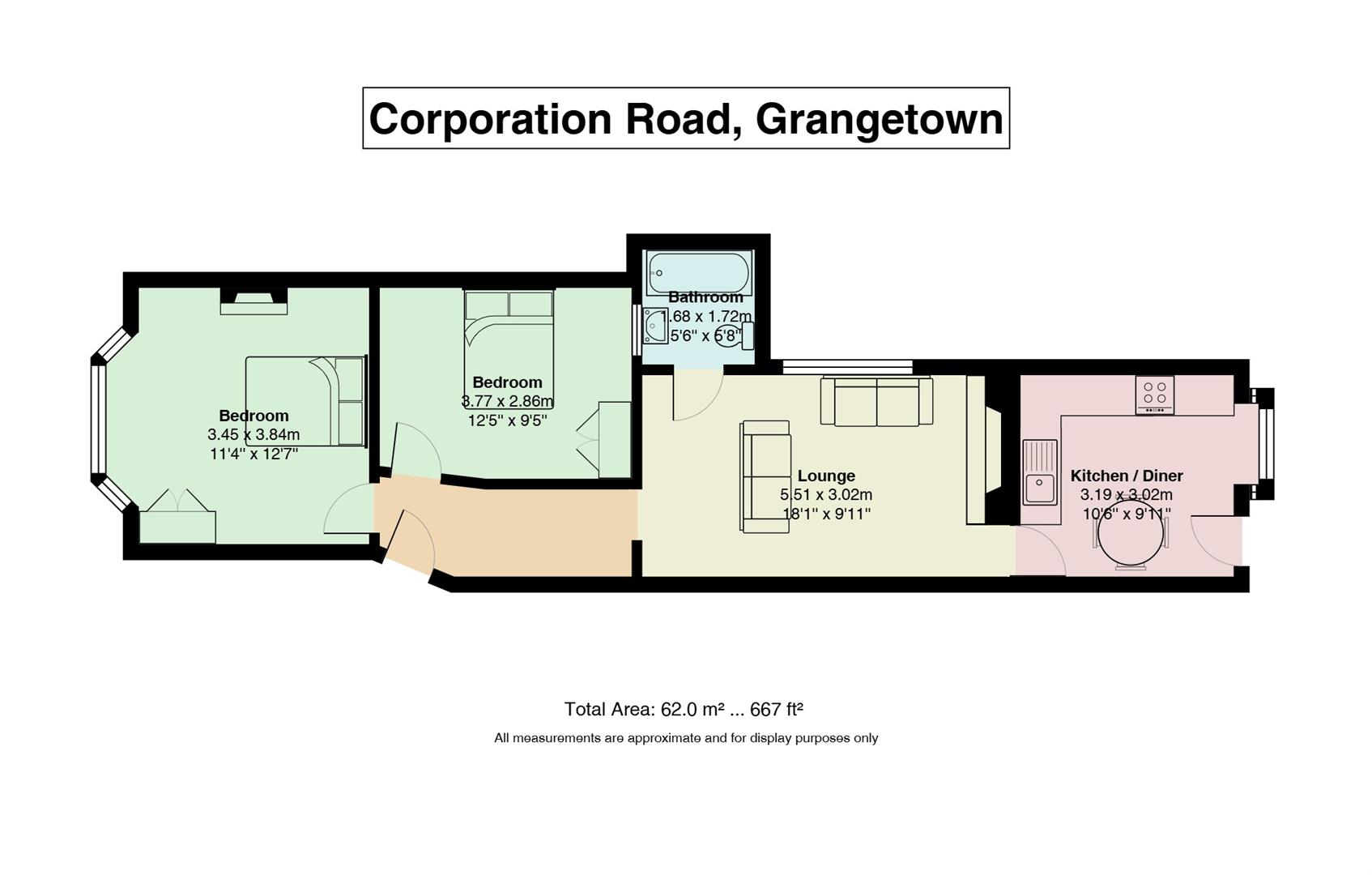 Floorplan for Corporation Road, Grangetown